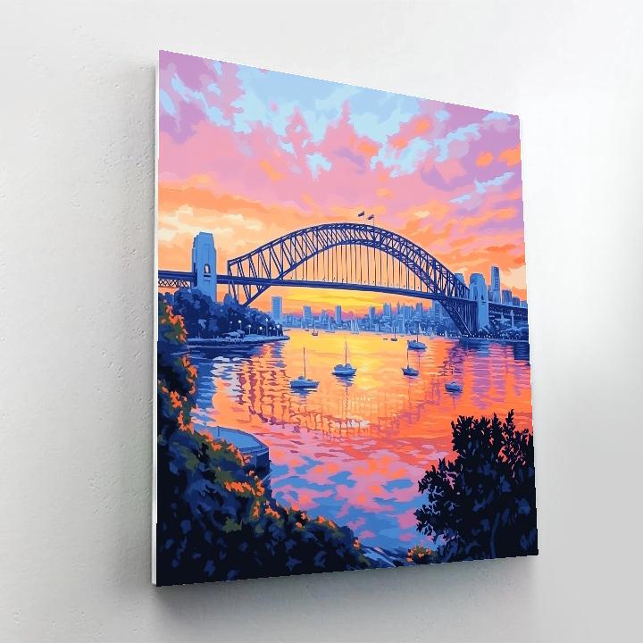 Sunrise Over Sydney Harbour Bridge Australia Painting by numbers kit