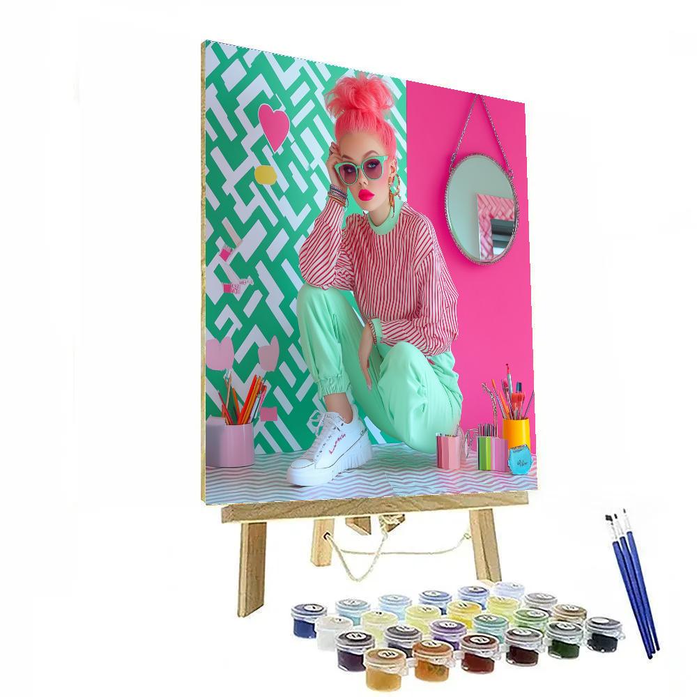 Disgust Fashion Sketch Disney Inspired DIY paint by numbers