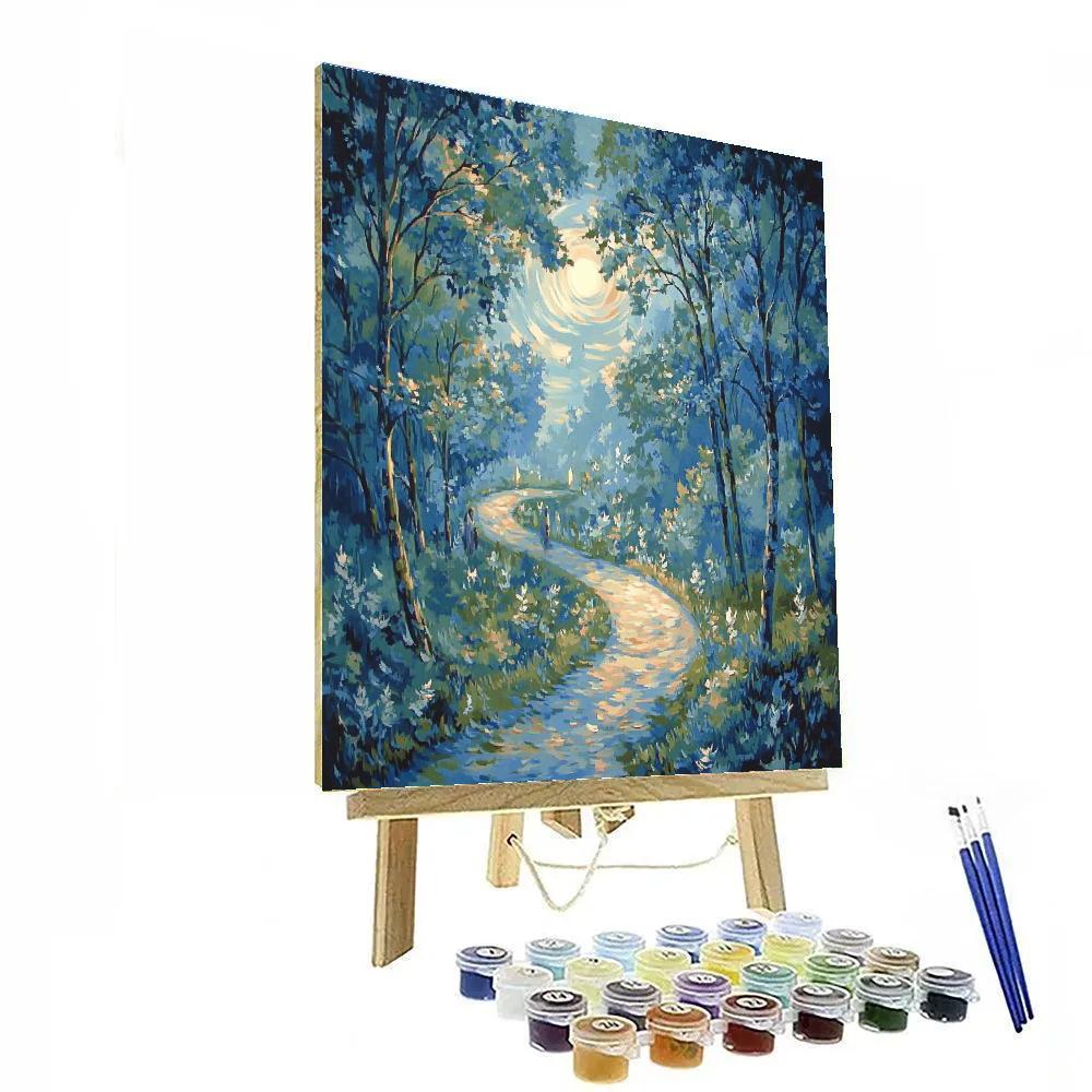 Thomas Gainsborough Inspired Woodland Moonpath Numbered painting kits