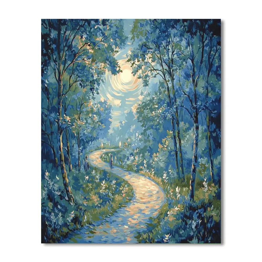 Thomas Gainsborough Inspired Woodland Moonpath Numbered painting kits
