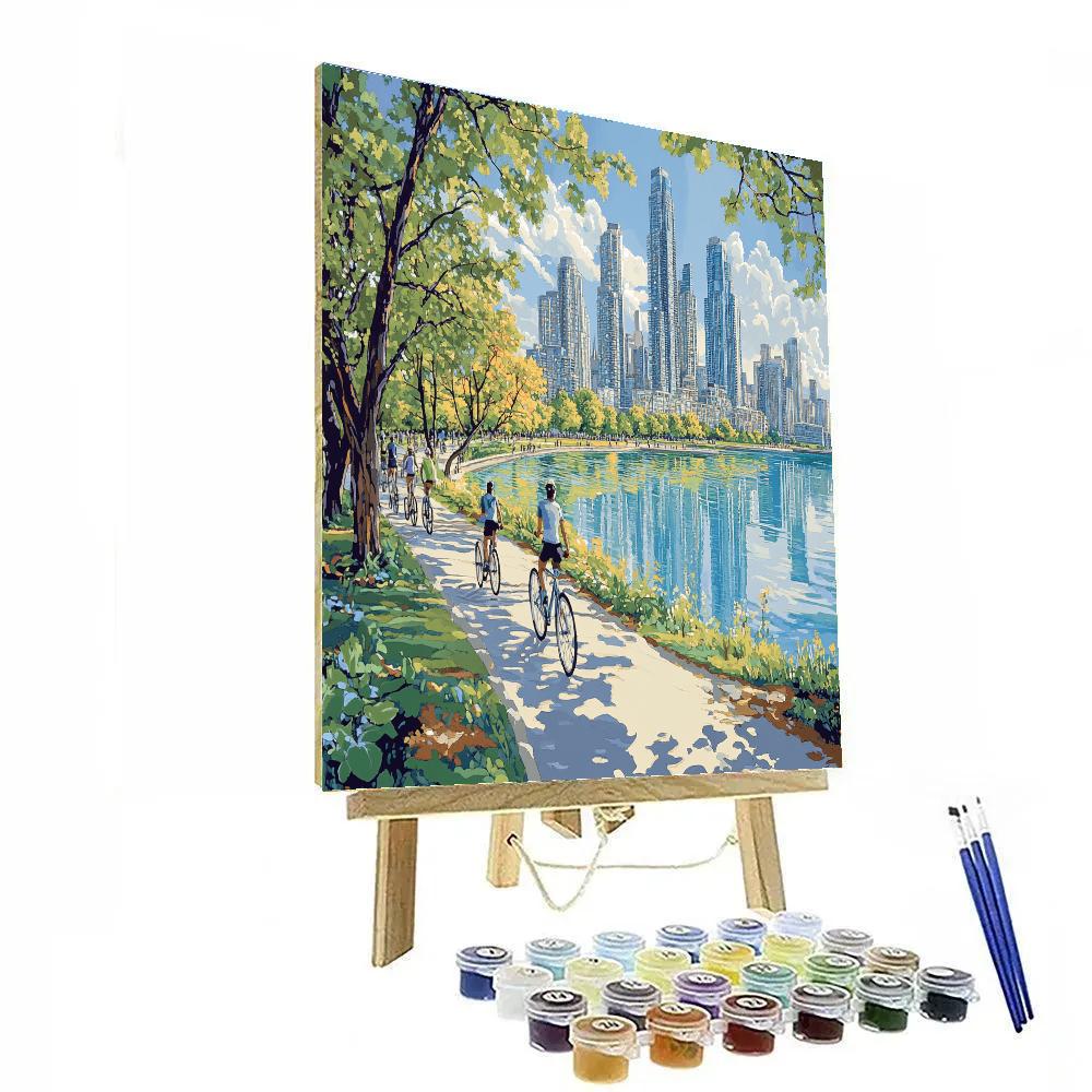 Lake Shore Path With Downtown Toronto Skyline Canada paint by numbers