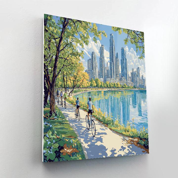 Lake Shore Path With Downtown Toronto Skyline Canada paint by numbers