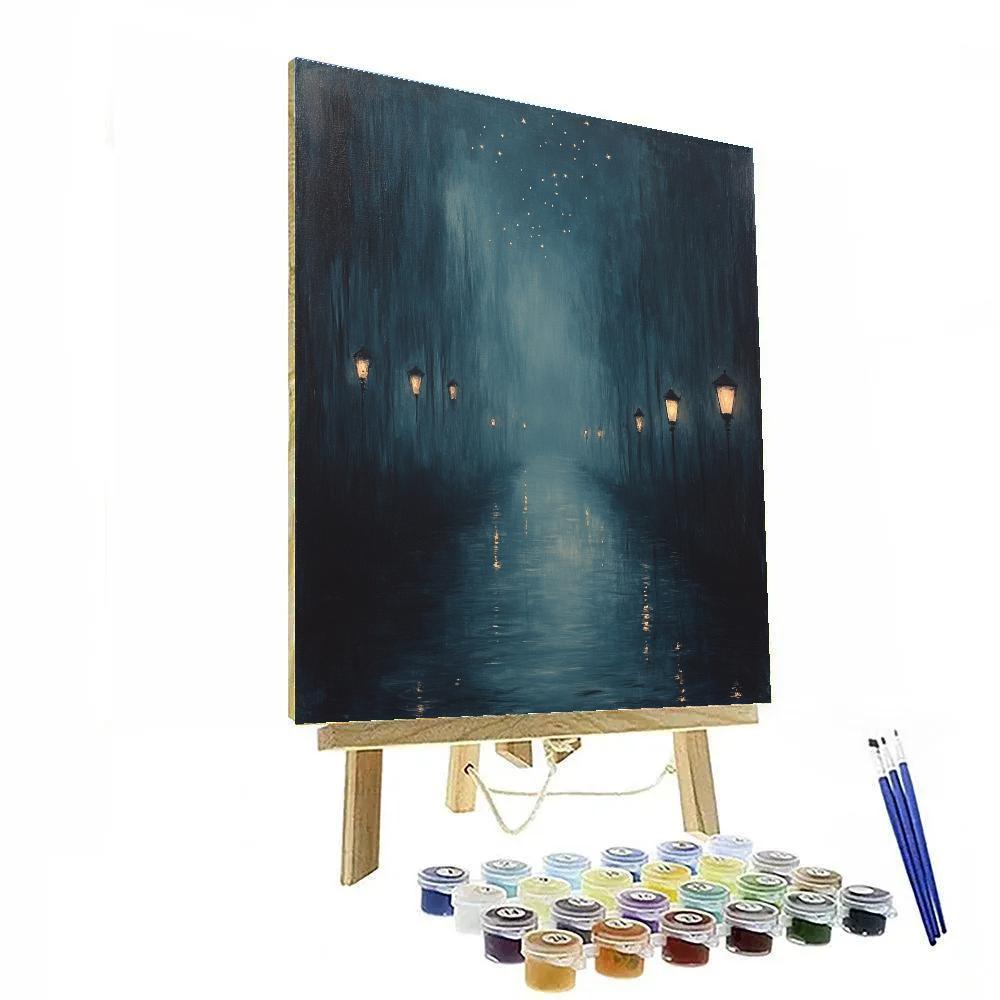 James McNeill Whistler Inspired Blue Nocturne Canal paint by numbers