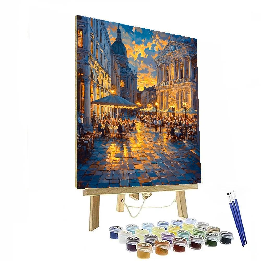 Evening Crowd At Plaza Mayor Madrid Spain Number painting