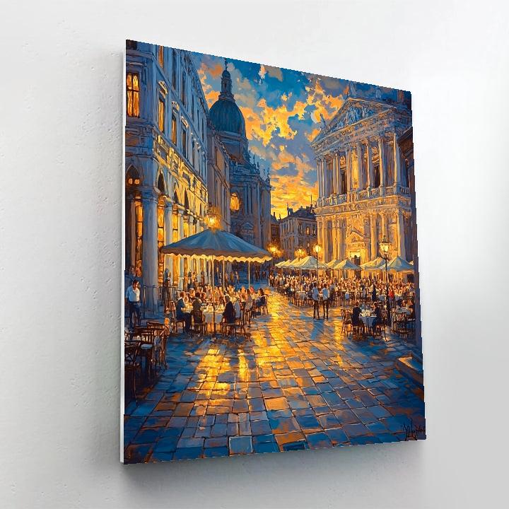 Evening Crowd At Plaza Mayor Madrid Spain Number painting