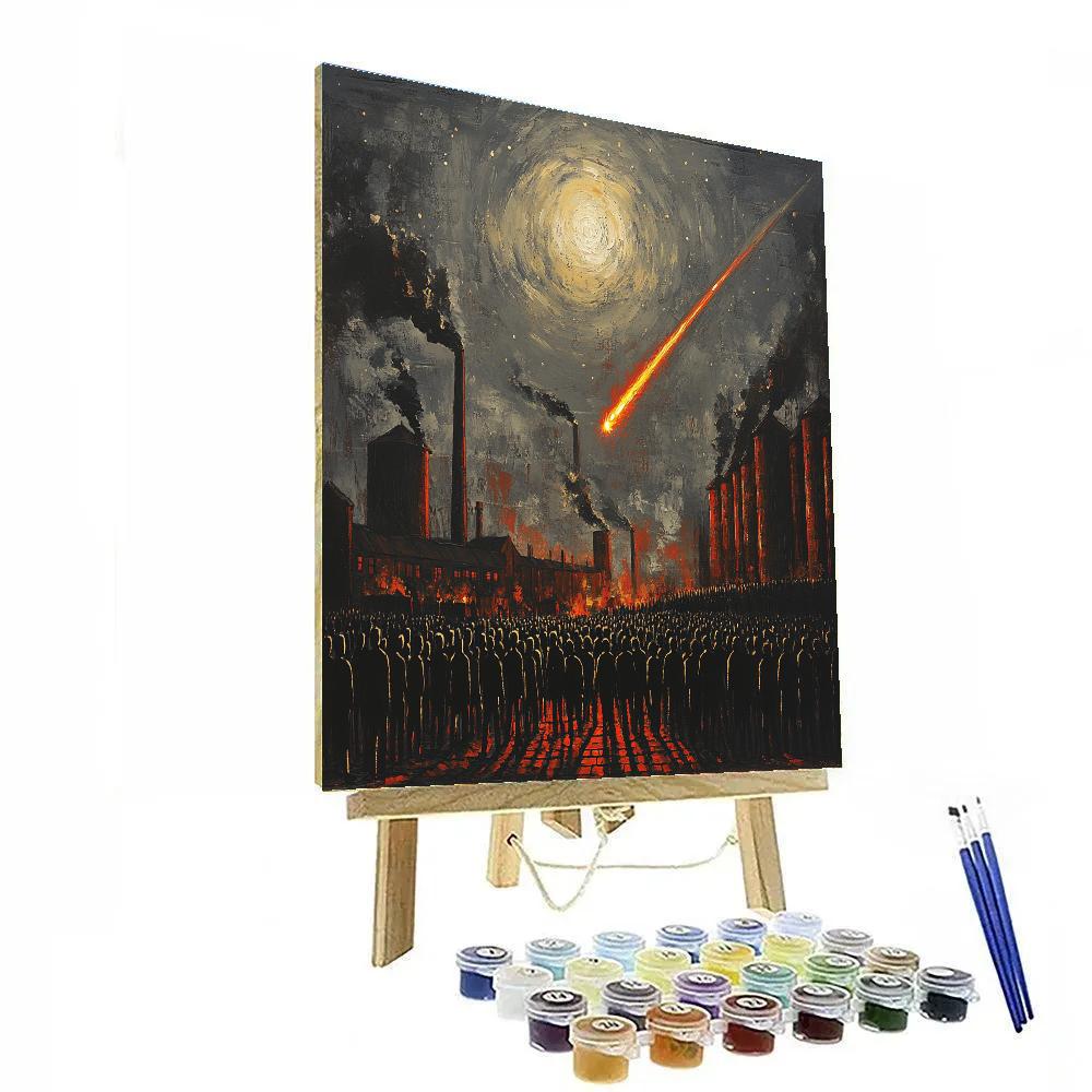 L S Lowry Inspired Football Under Meteor DIY paint by numbers