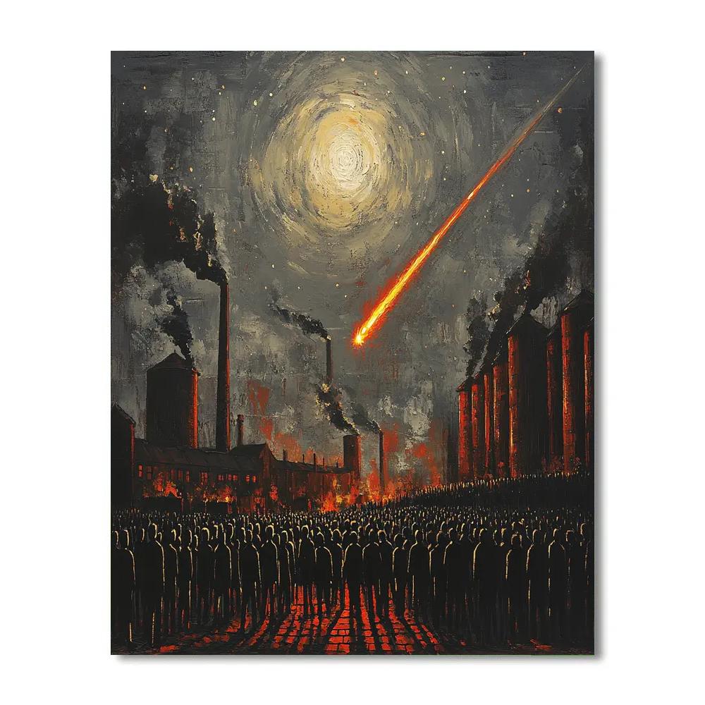 L S Lowry Inspired Football Under Meteor DIY paint by numbers