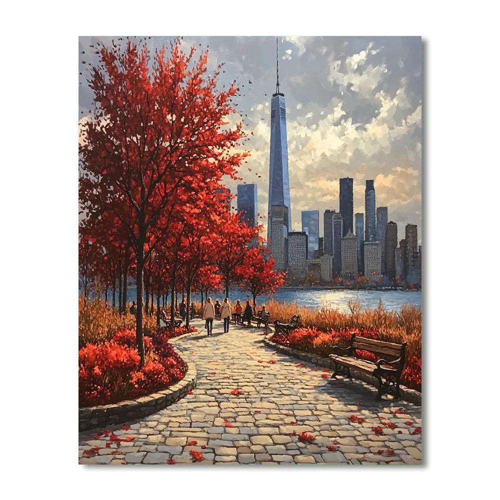 Early Autumn Leaves In New York Central Park United States Paint by numbers art