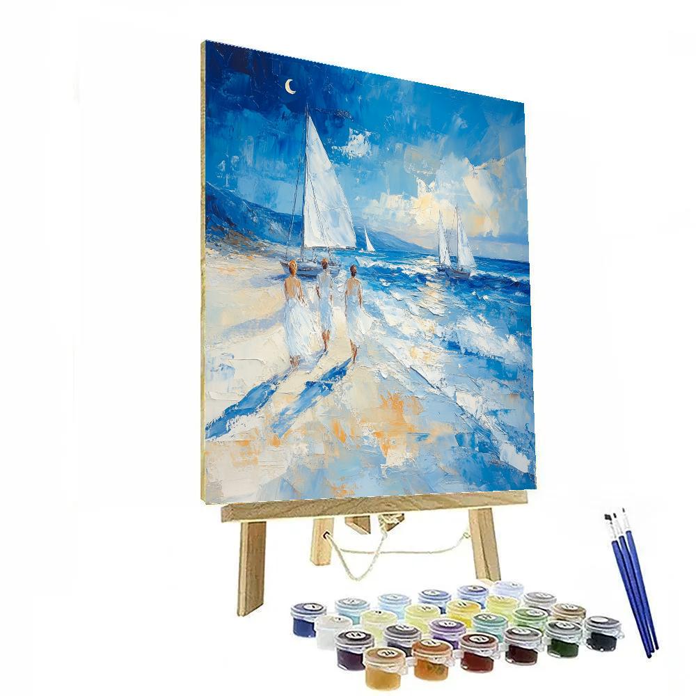 Joaquin Sorolla Inspired Sunlit Beach And Sail DIY paint by numbers