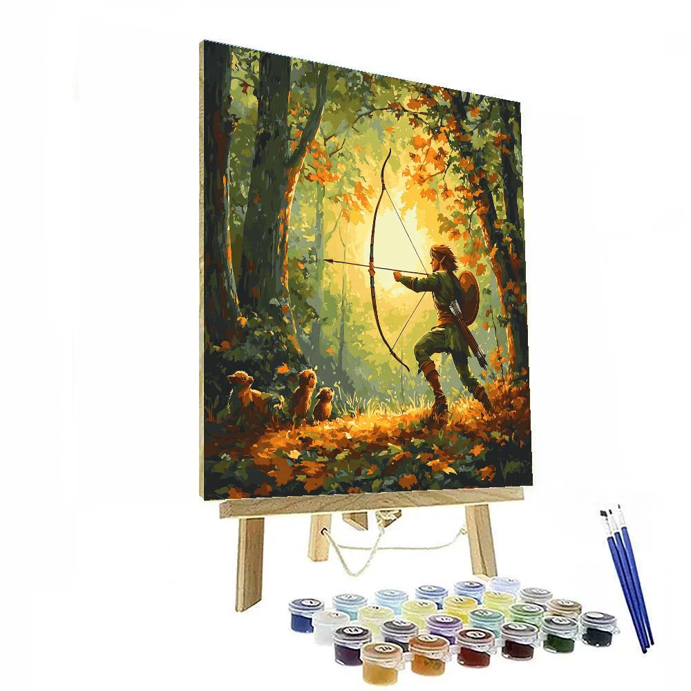 Robin Hood Forest Bow Disney Inspired paint by color