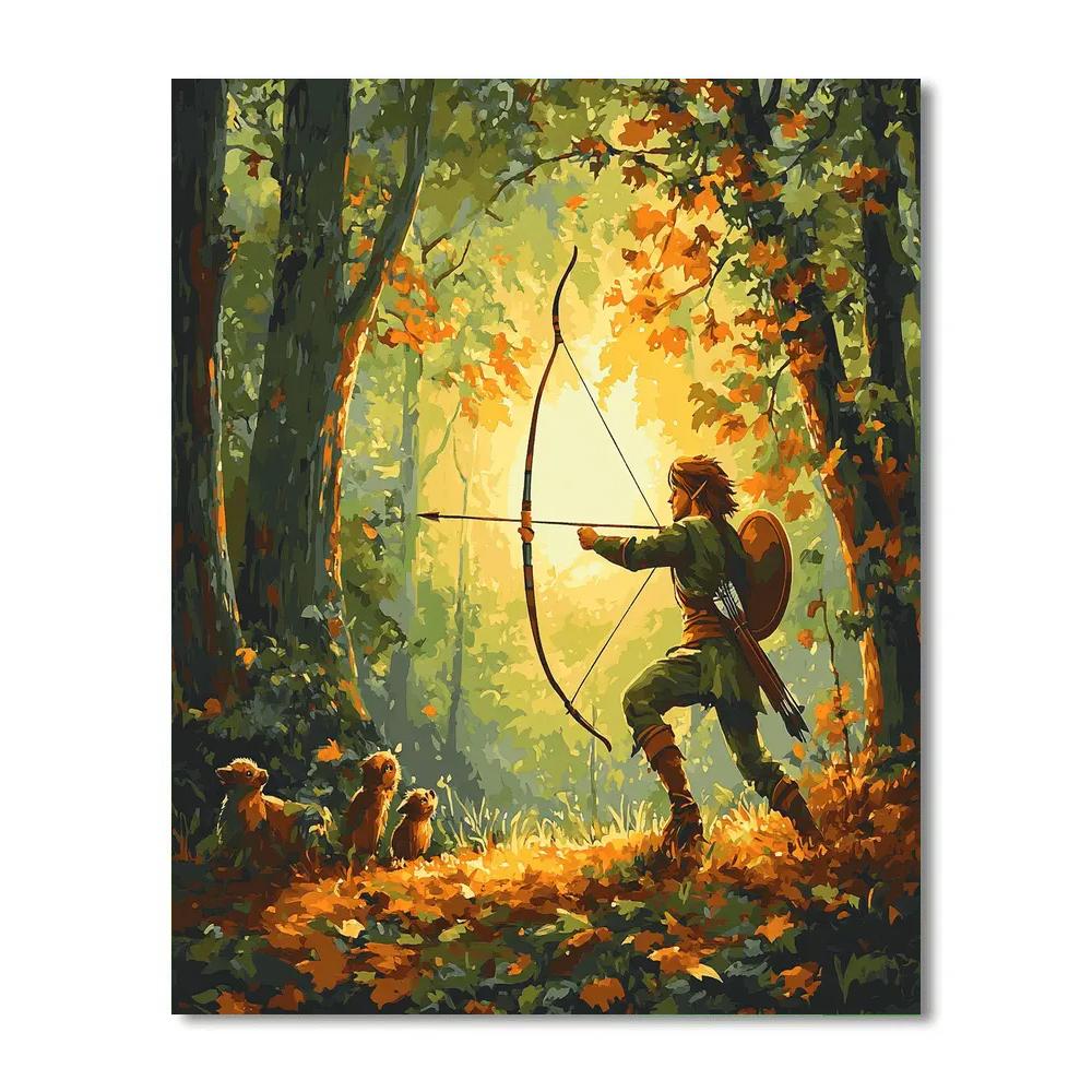 Robin Hood Forest Bow Disney Inspired paint by color