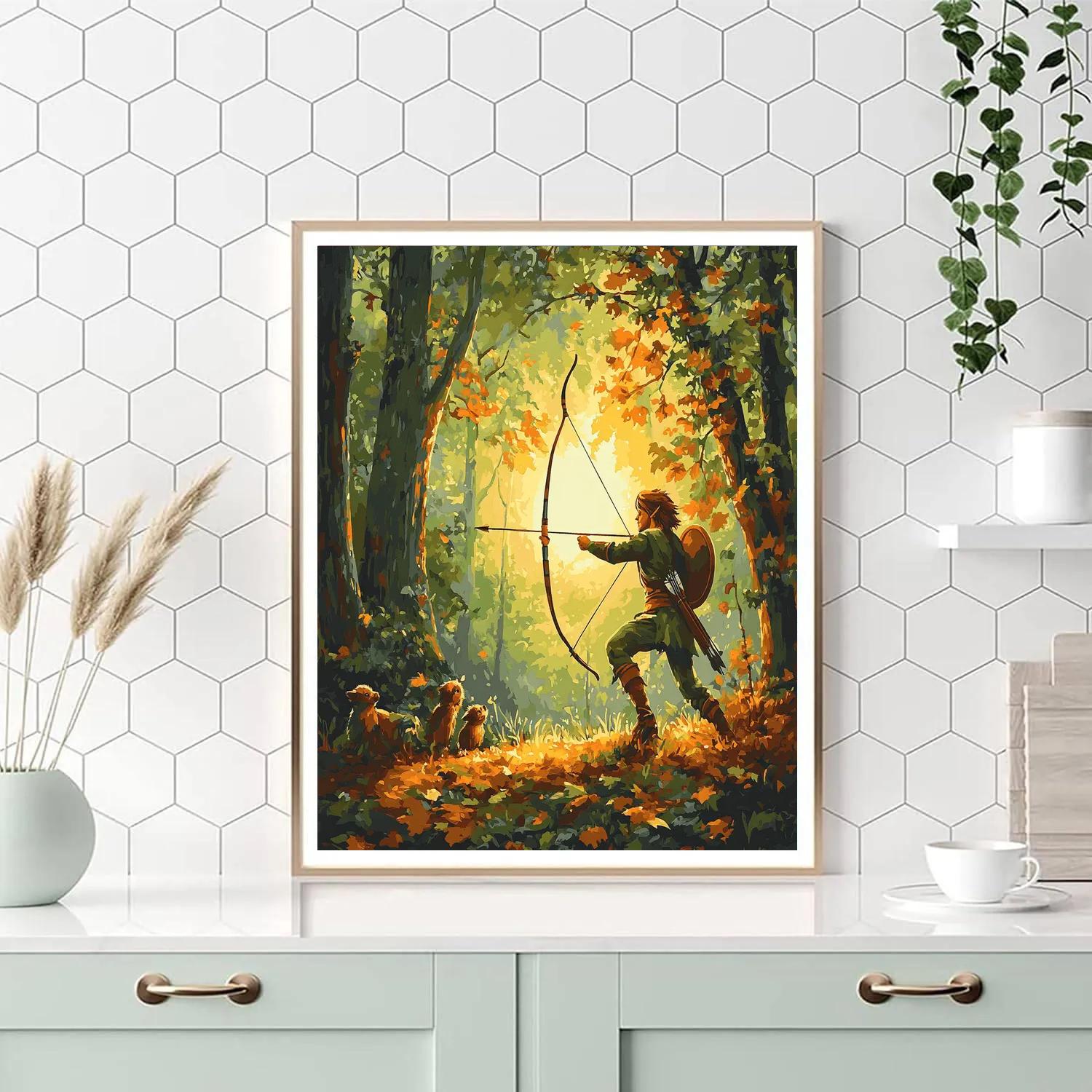 Robin Hood Forest Bow Disney Inspired paint by color