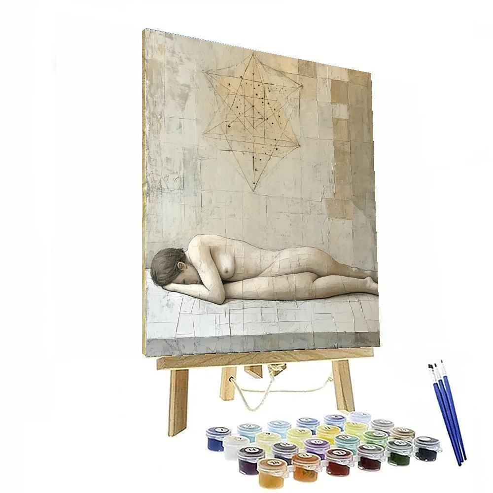 Egon Schiele Inspired Reclining Dreamer And Star Map Numbered painting kits