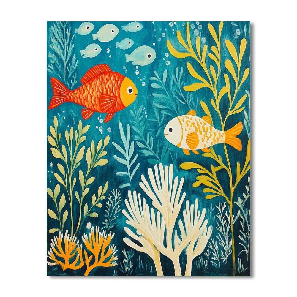 Henri Matisse Inspired Cutout Ocean Garden Paint by numbers art