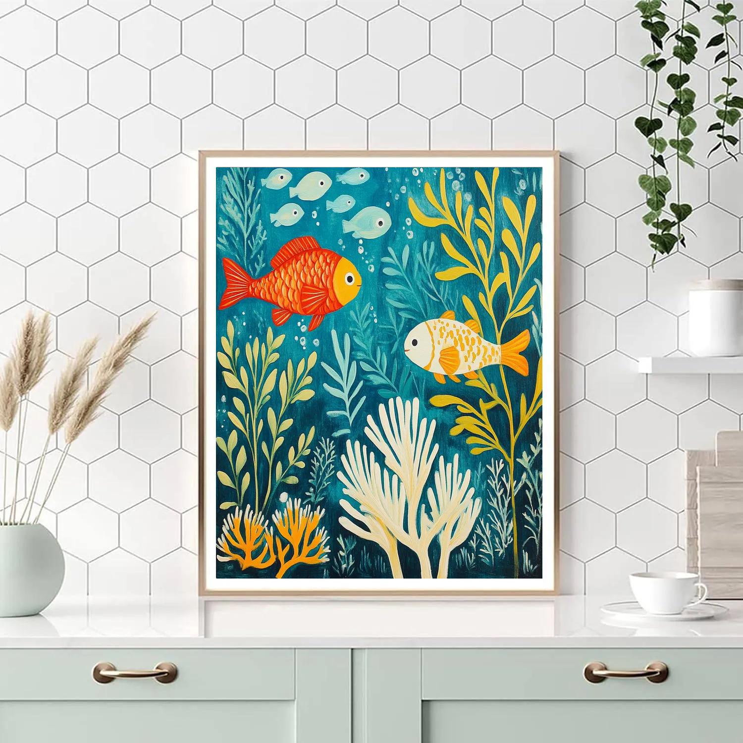 Henri Matisse Inspired Cutout Ocean Garden Paint by numbers art