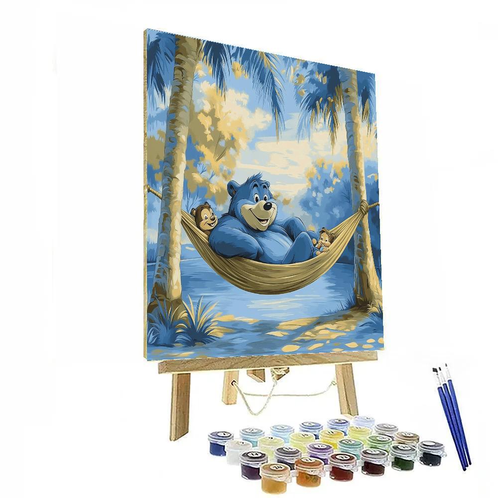 Baloo Lazy Hammock Disney Inspired Numbered painting kits