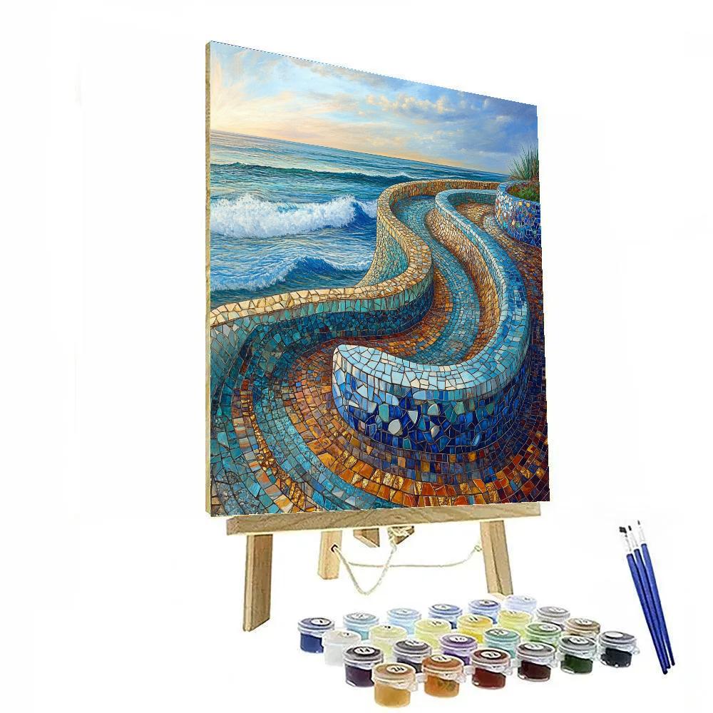 Antonio Gaudi Inspired Mosaic Sea Dragon paint by numbers