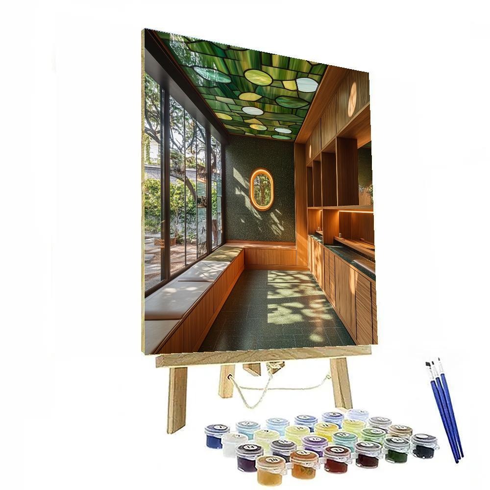 Frank Lloyd Wright Inspired Auroral Atrium Painting by numbers kit