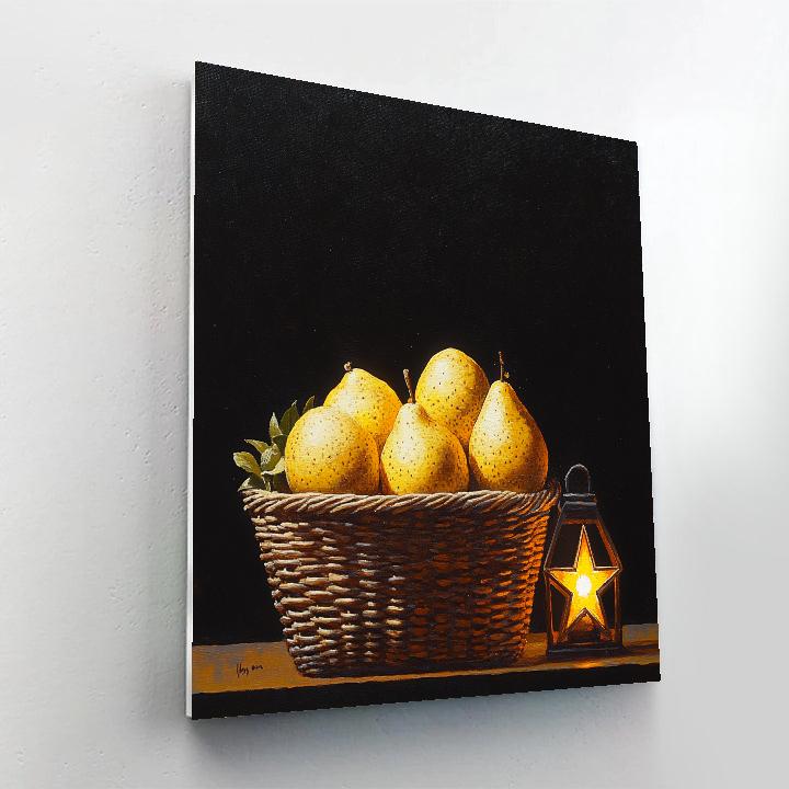 Caravaggio Inspired Basket With Star Fruit paint by color