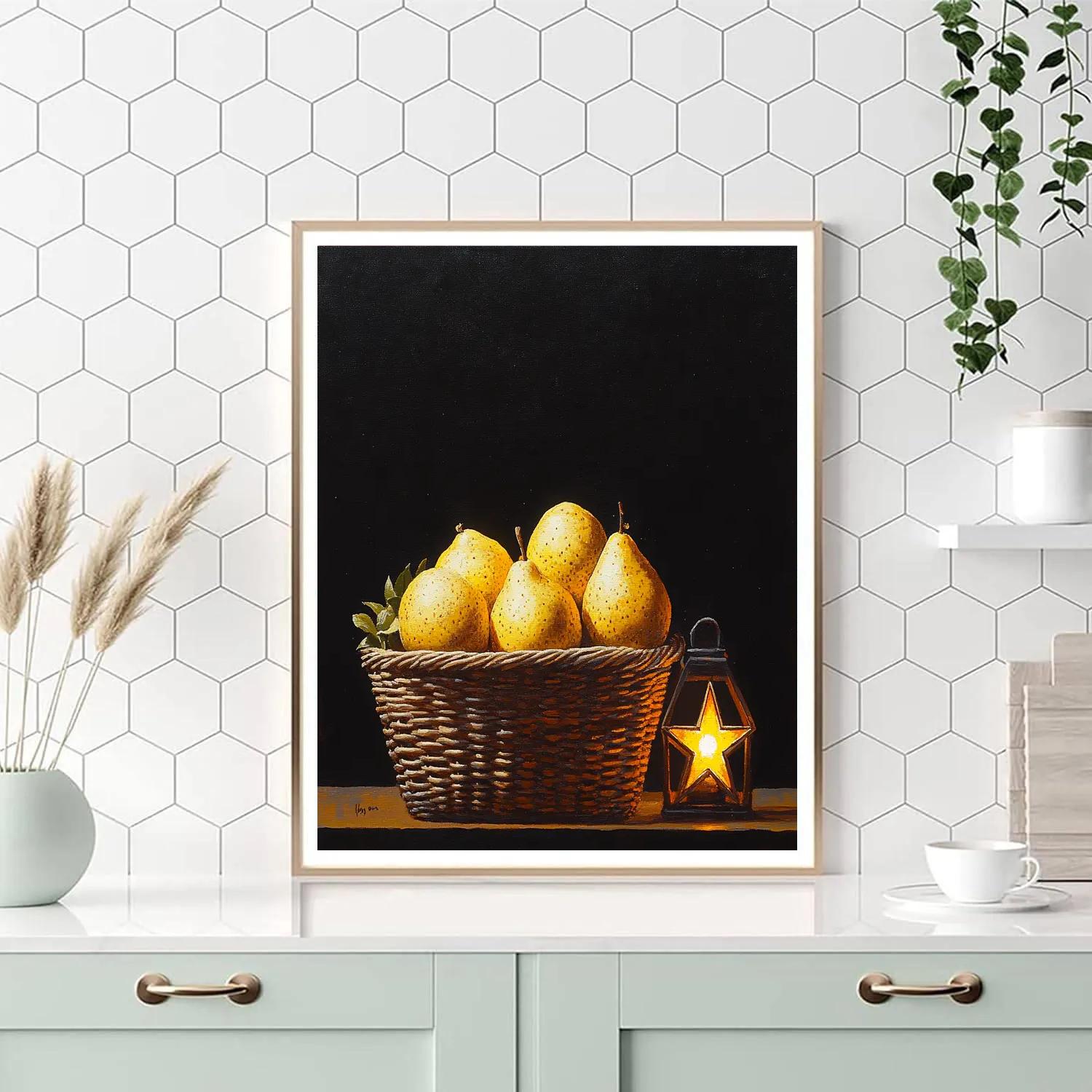 Caravaggio Inspired Basket With Star Fruit paint by color