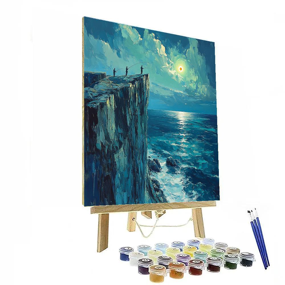 Winslow Homer Inspired Cliff Fishing At Twilight Painting by numbers kit