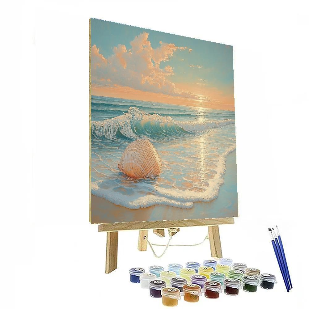 Botticelli Inspired Seashell Sunrise DIY paint by numbers