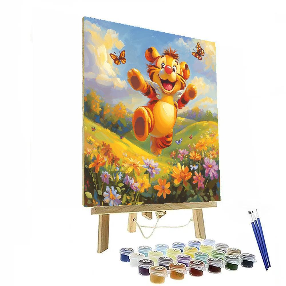 Tigger Bouncy Meadow Disney Inspired Number painting