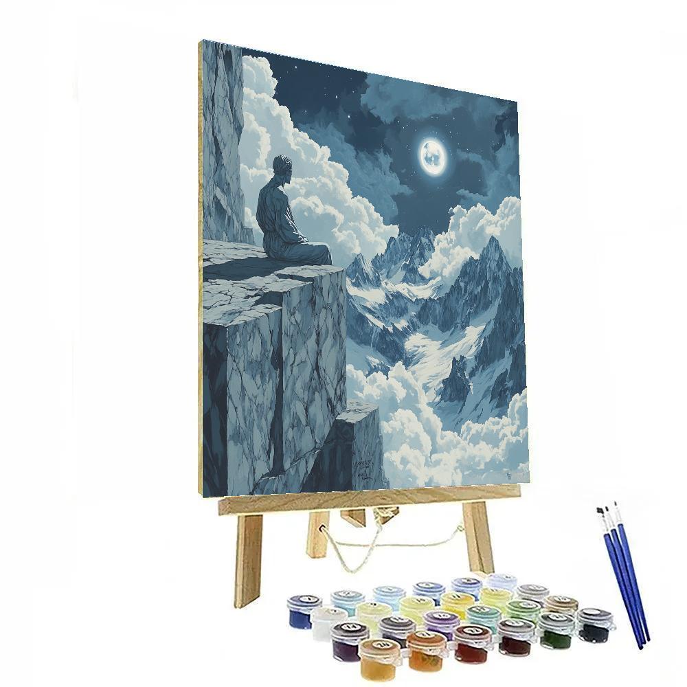 Michelangelo Inspired Hero And Mountain paint by number