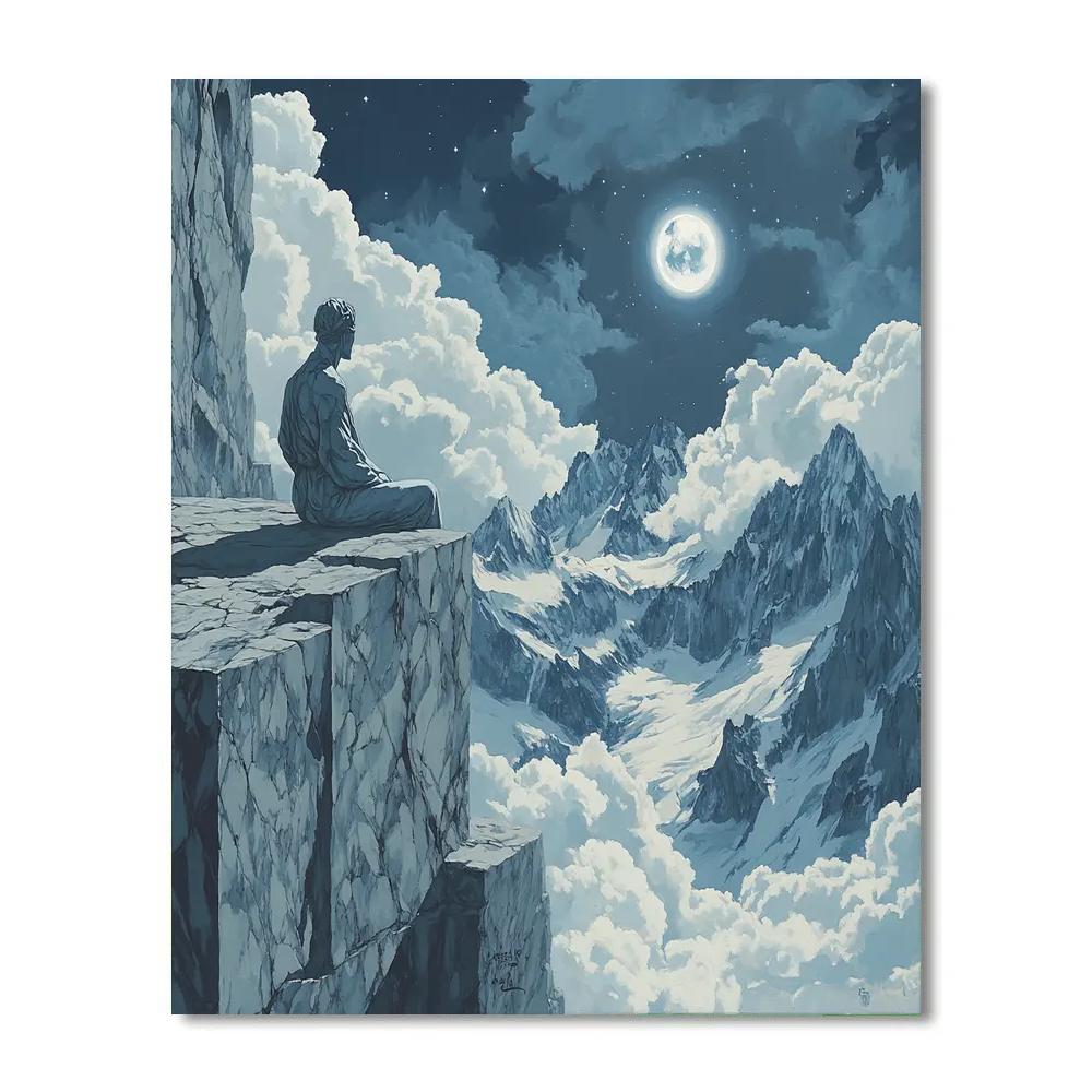 Michelangelo Inspired Hero And Mountain paint by number