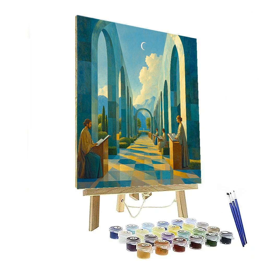 Raphael Inspired Garden Of Learning paint by numbers