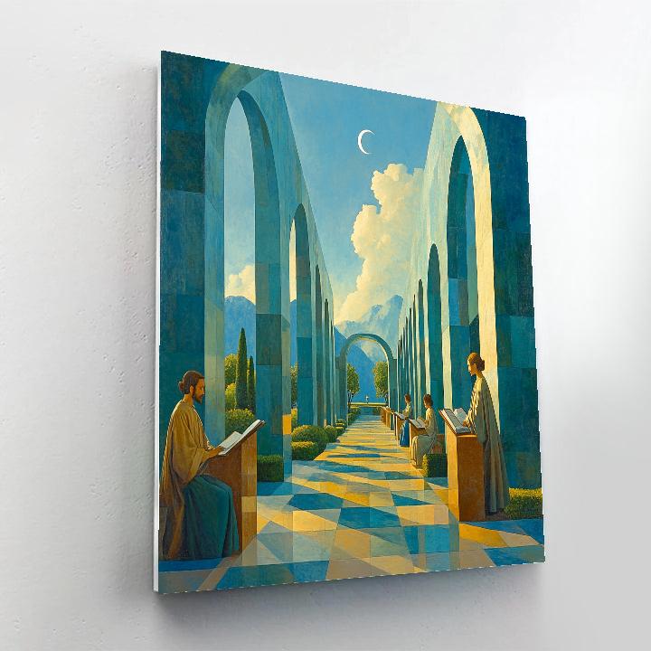 Raphael Inspired Garden Of Learning paint by numbers