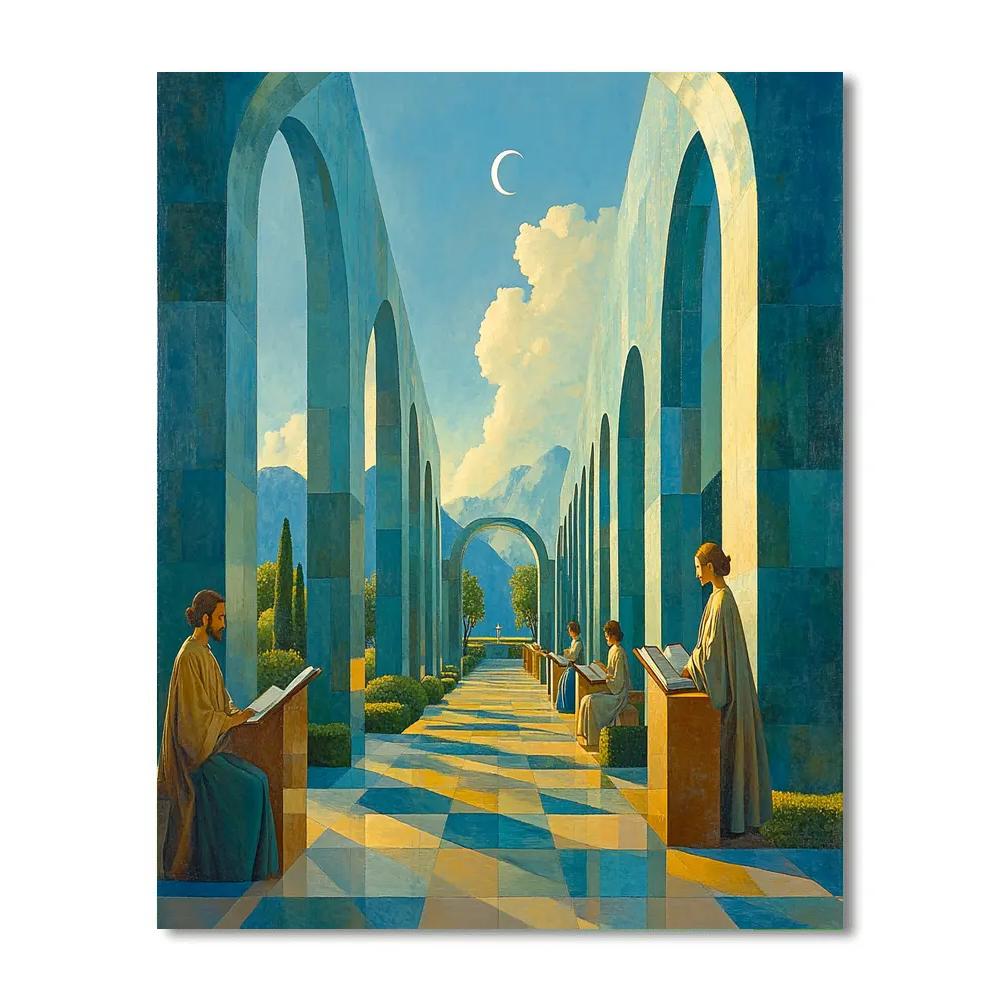 Raphael Inspired Garden Of Learning paint by numbers
