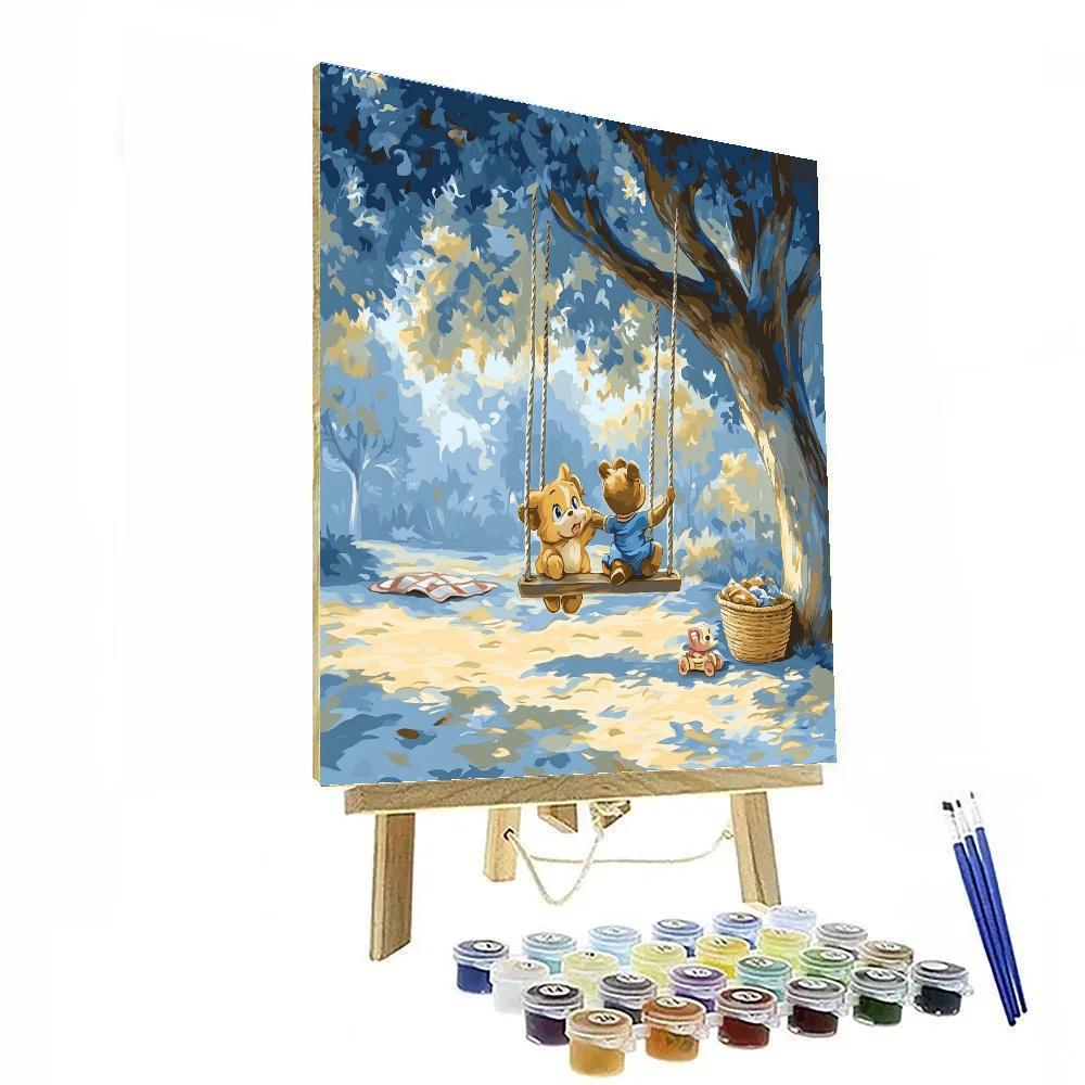 Kanga And Roo Park Swing Disney Inspired paint by number