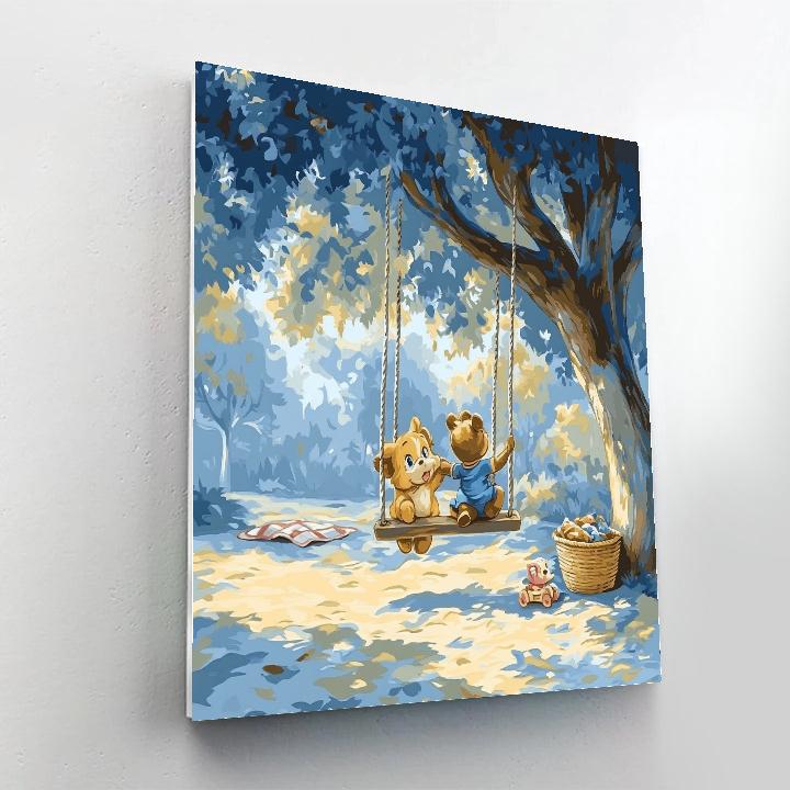 Kanga And Roo Park Swing Disney Inspired paint by number