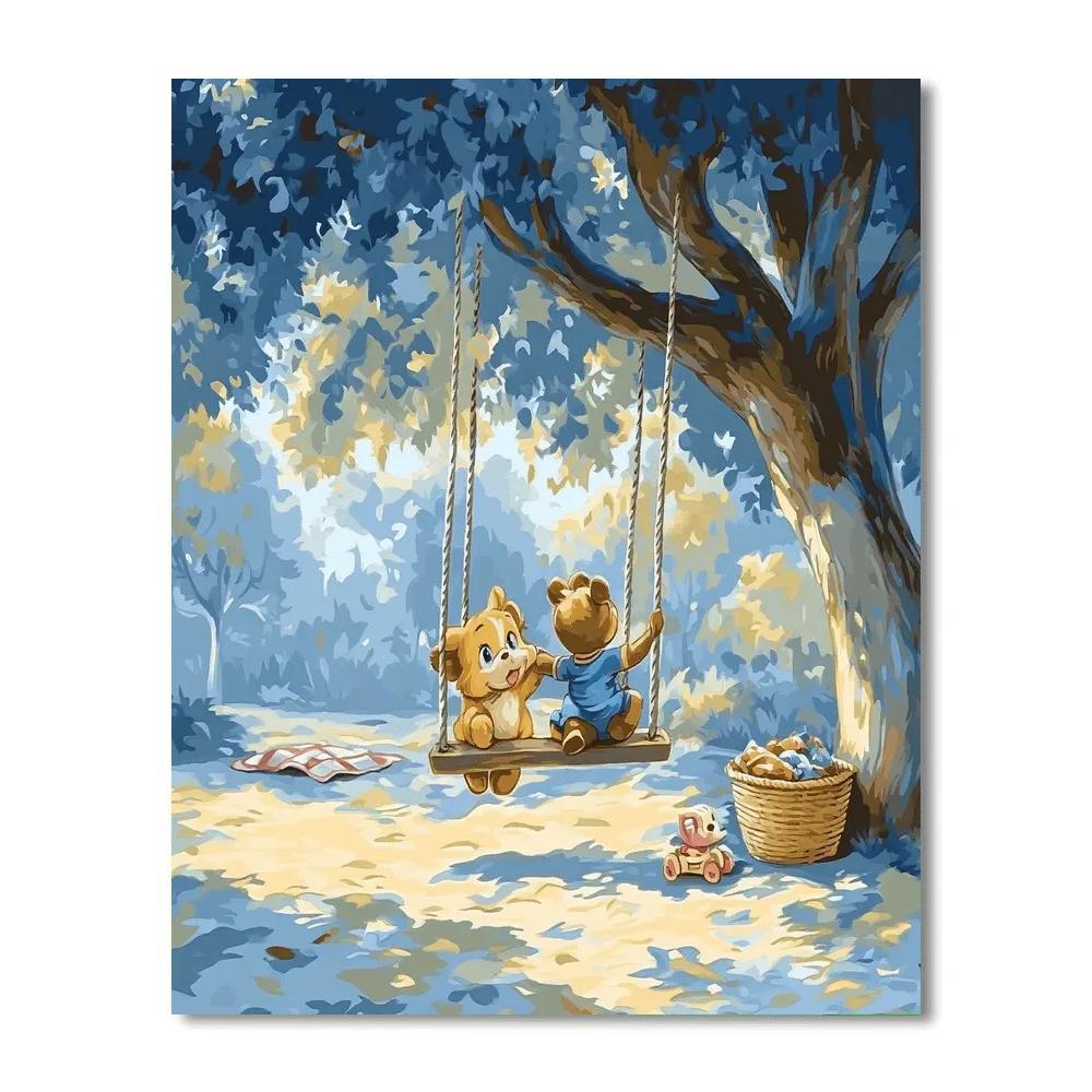 Kanga And Roo Park Swing Disney Inspired paint by number