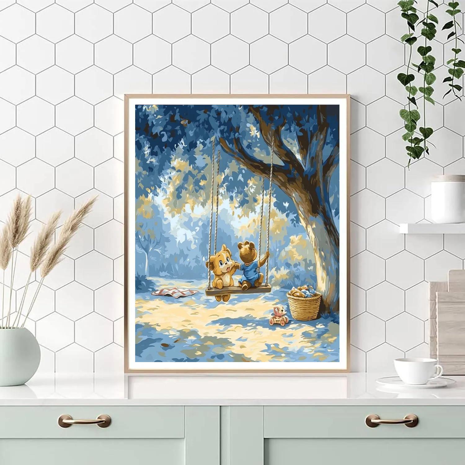 Kanga And Roo Park Swing Disney Inspired paint by number