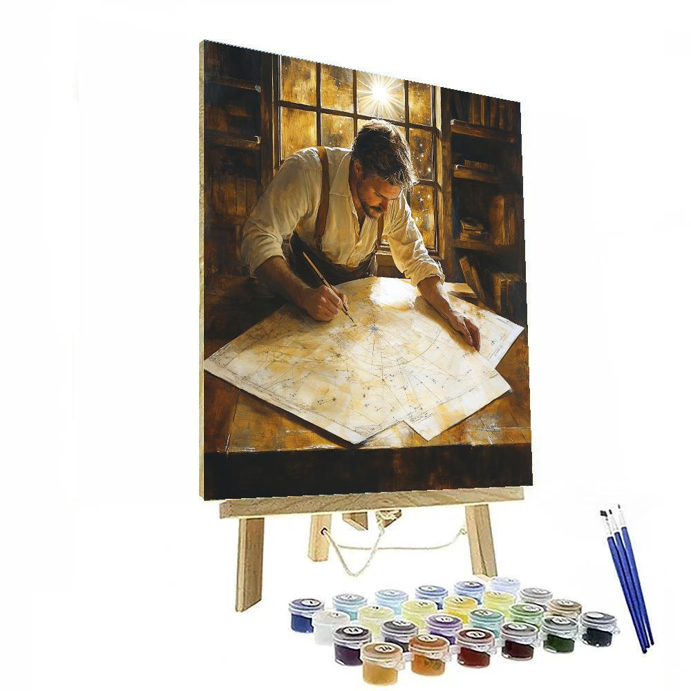 Rembrandt Inspired Mapmaker At Dawn Paint by numbers art