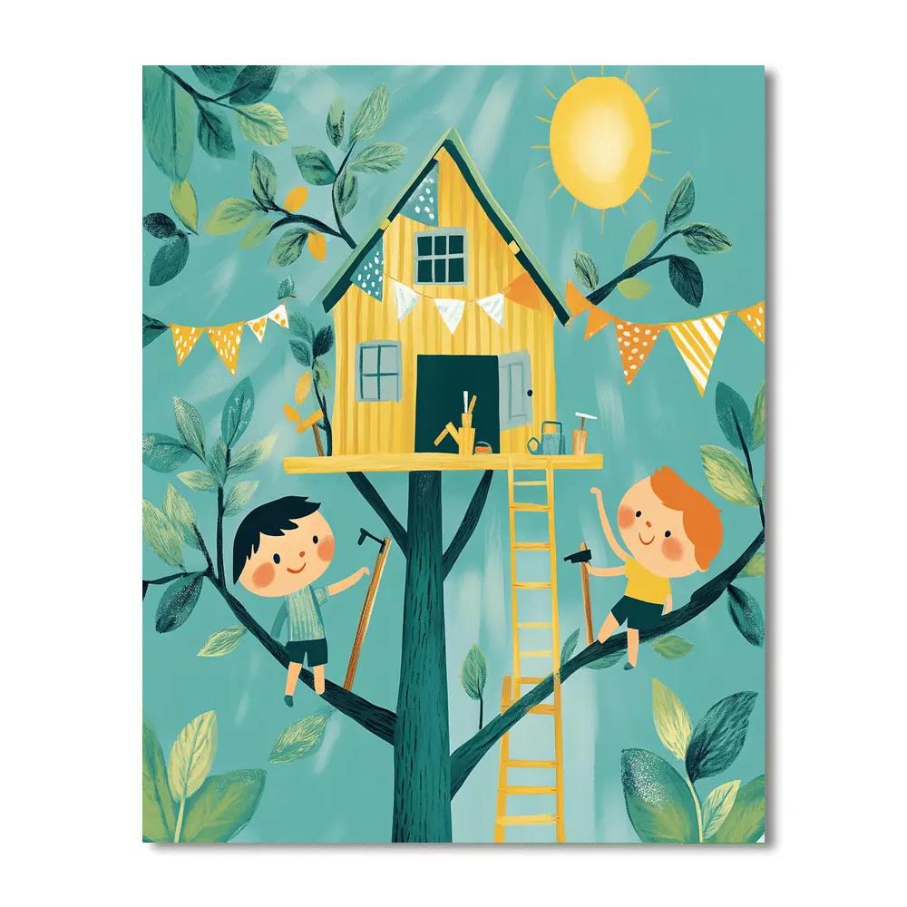 Huey Dewey And Louie Treehouse Adventure Disney Inspired paint by number
