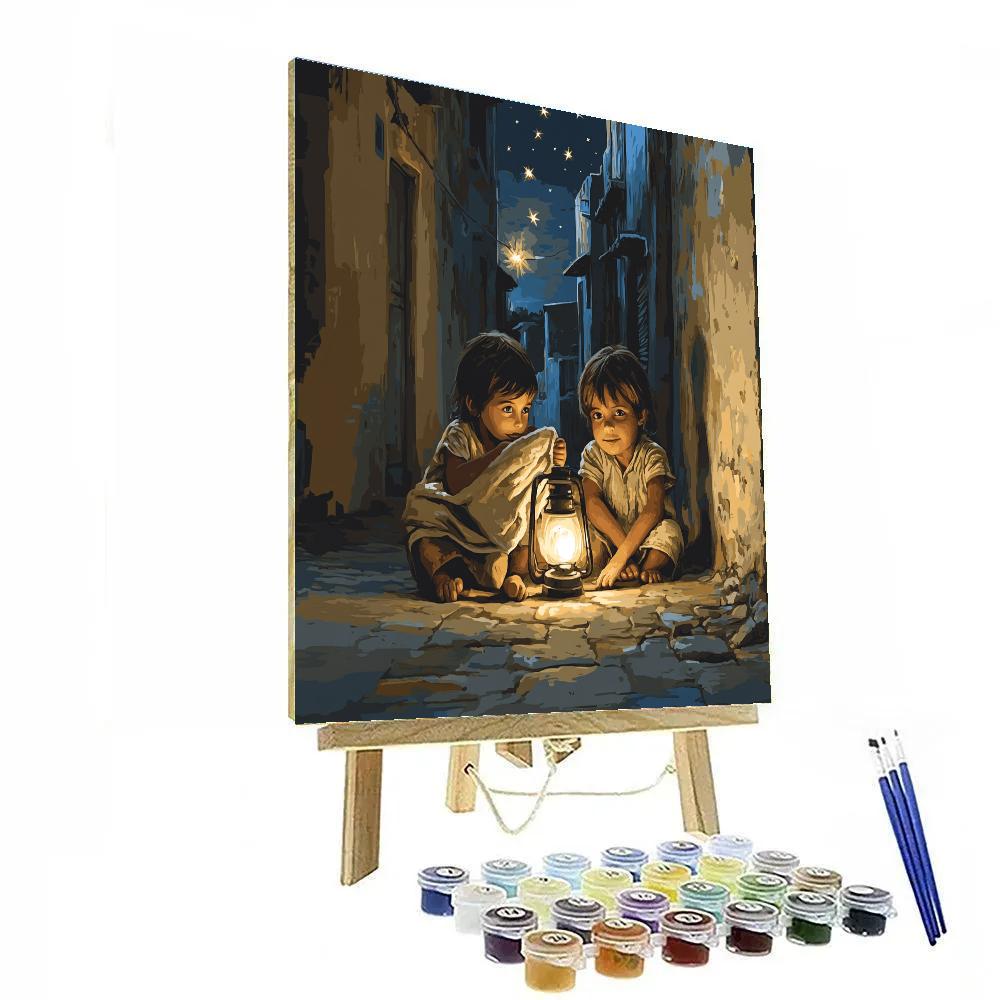 Murillo Inspired Children With Lantern paint by color