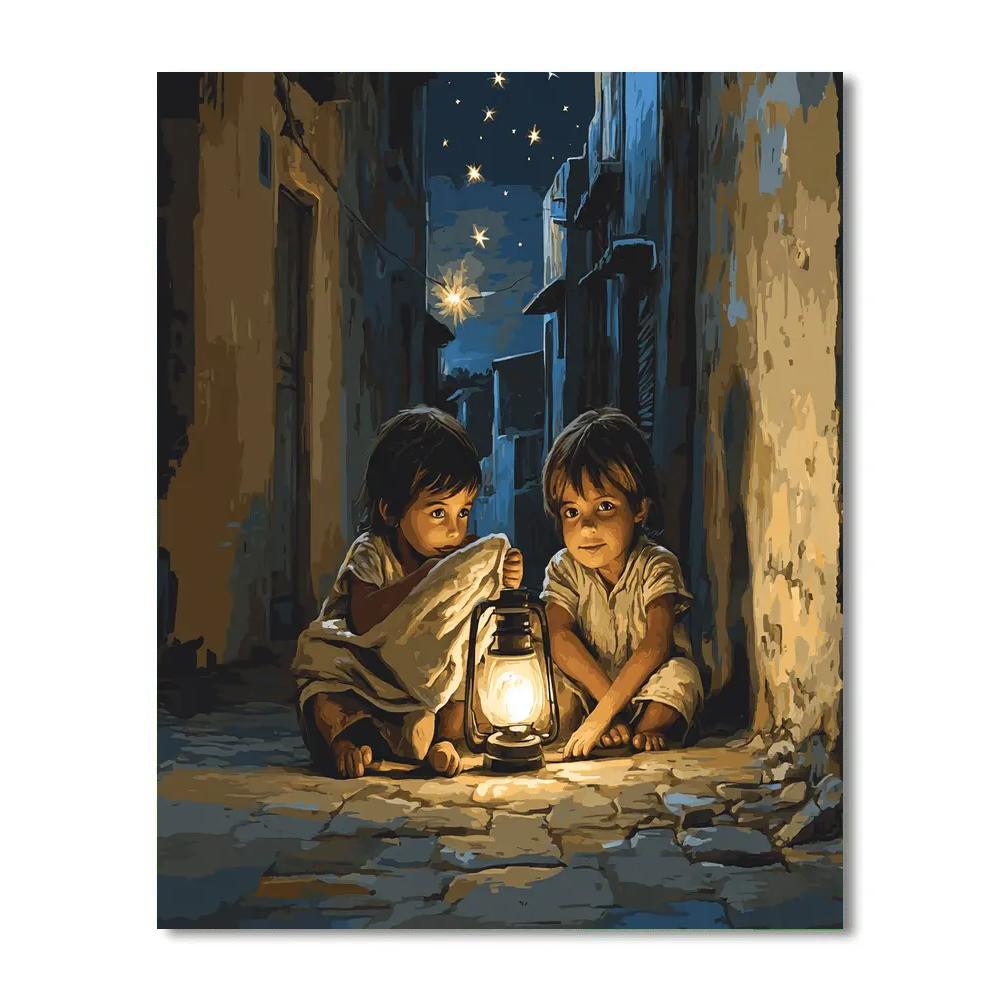 Murillo Inspired Children With Lantern paint by color
