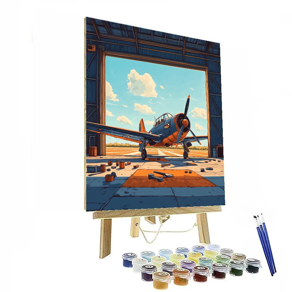 Launchpad McQuack Hangar Fix Disney Inspired Paint by numbers art