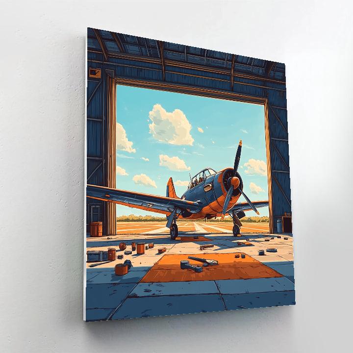Launchpad McQuack Hangar Fix Disney Inspired Paint by numbers art