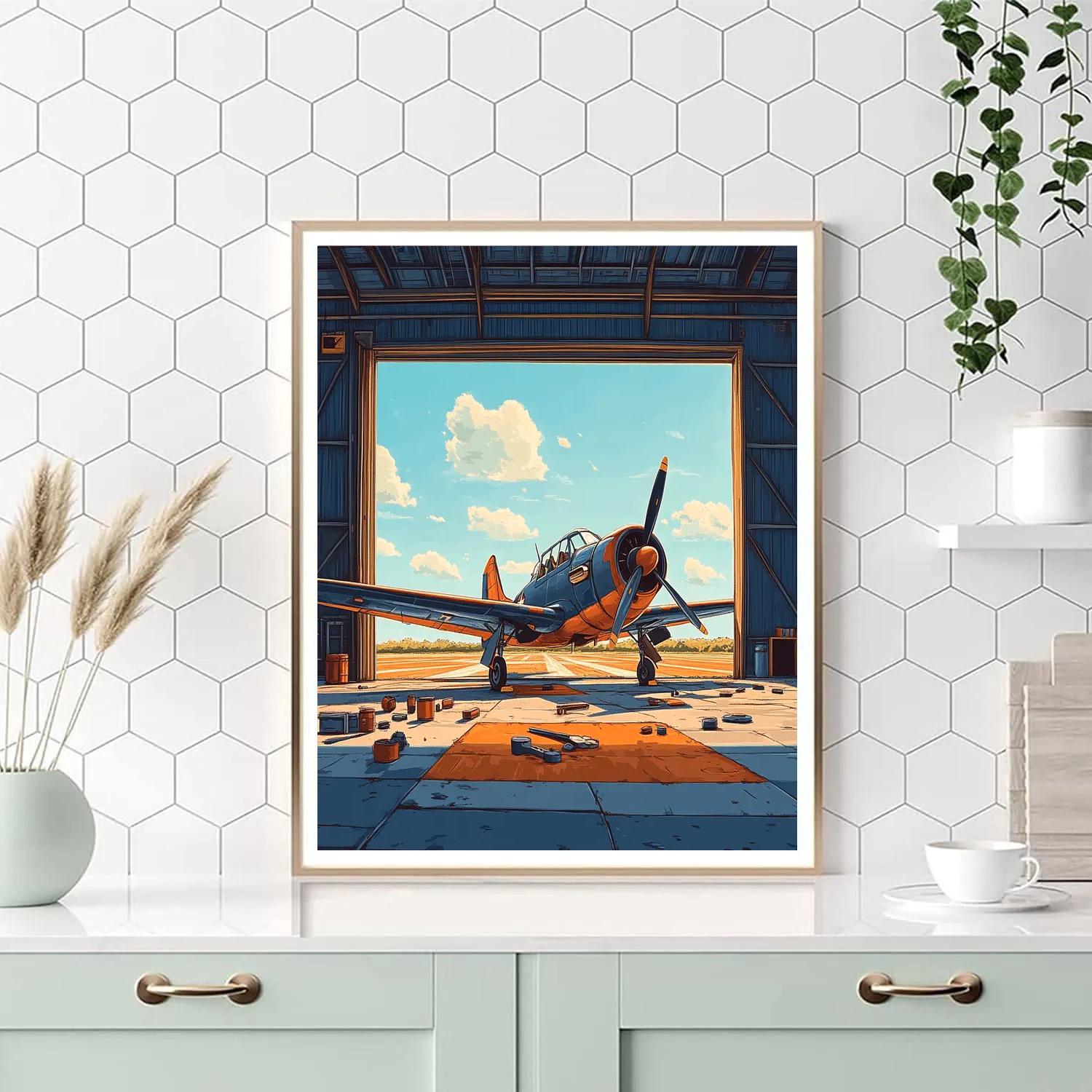 Launchpad McQuack Hangar Fix Disney Inspired Paint by numbers art