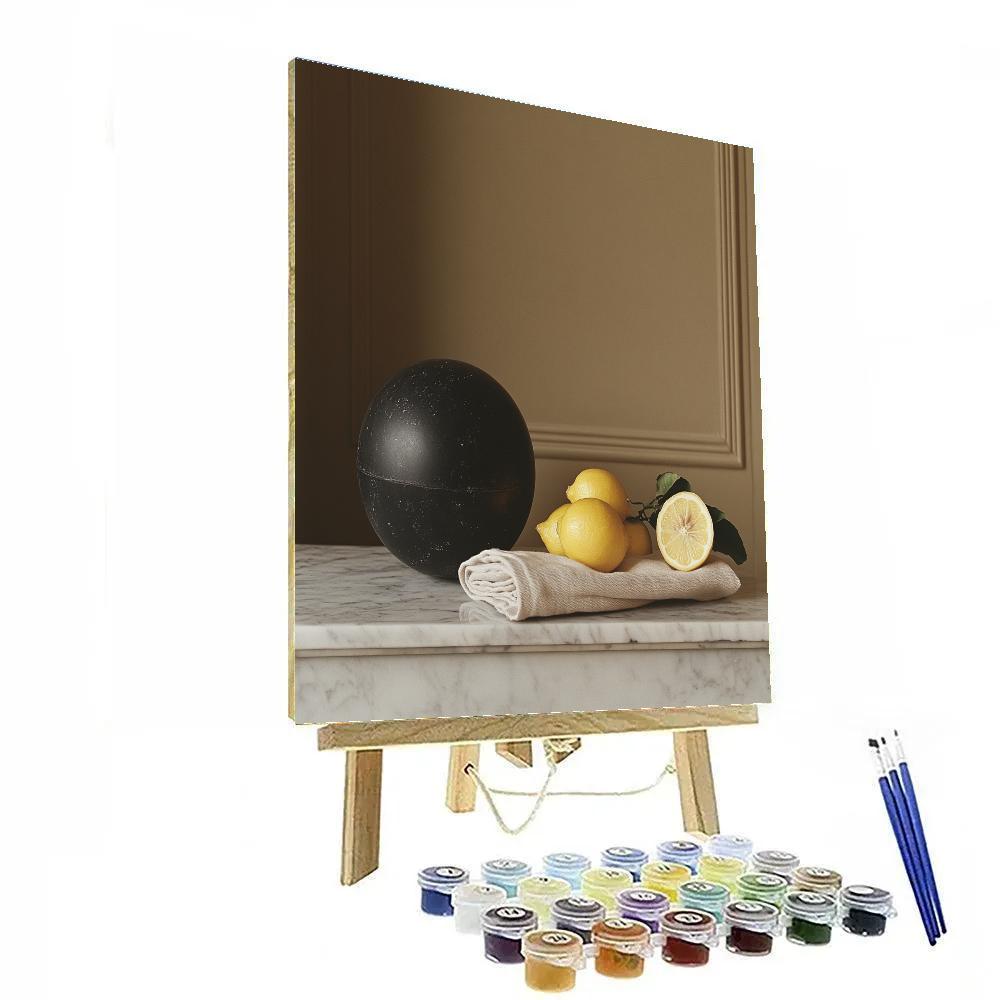 Zurbaran Inspired Still Life With Citrus And Sphere Paint by numbers kits