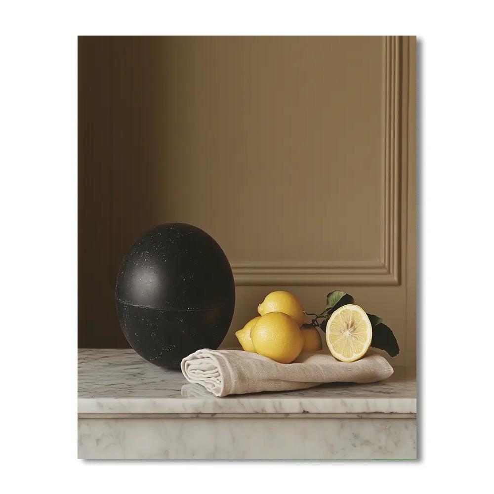Zurbaran Inspired Still Life With Citrus And Sphere Paint by numbers kits