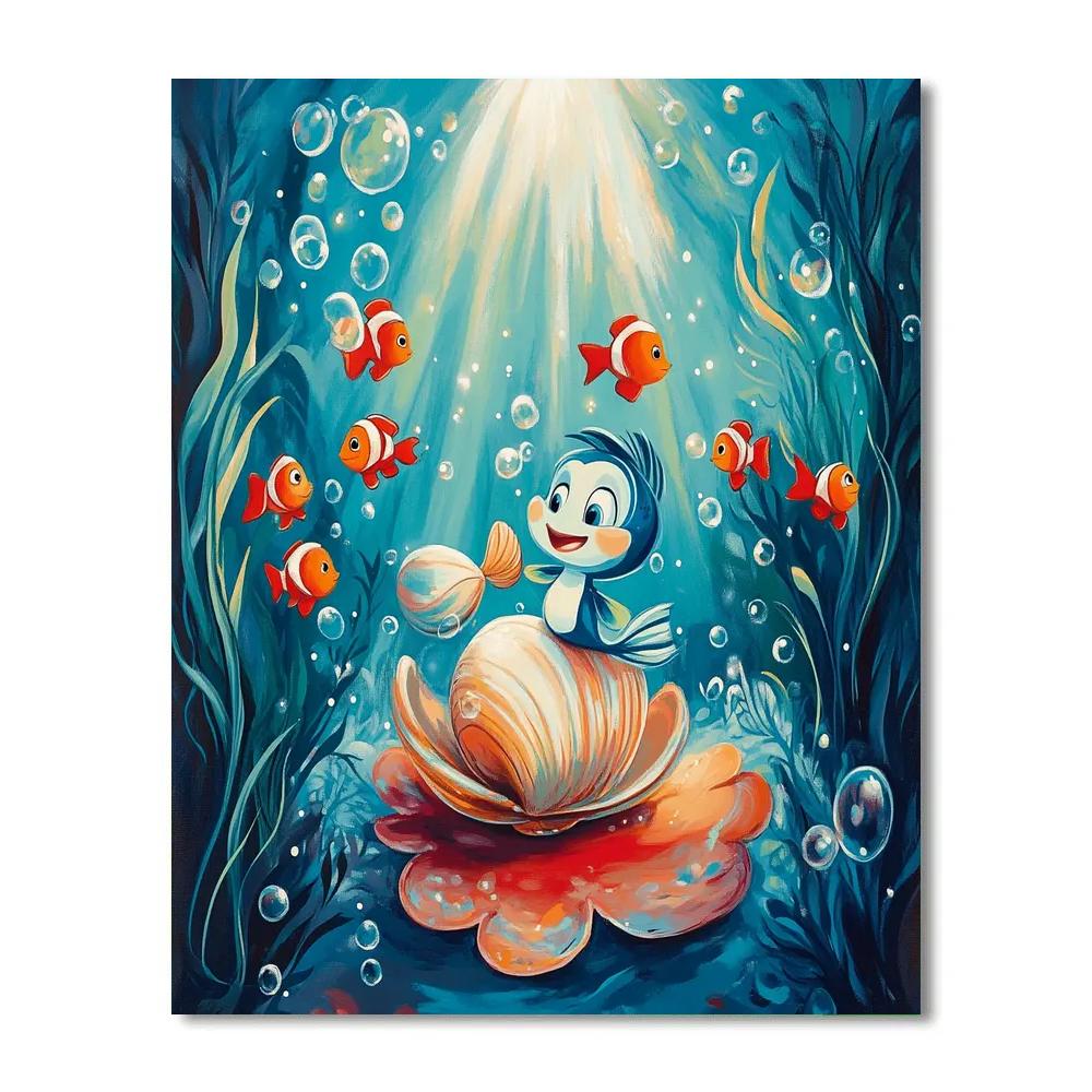 Sebastian Rhythm By The Reef Disney Inspired Number painting