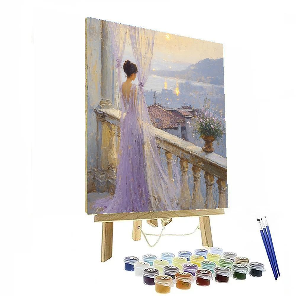 Morisot Inspired Balcony At First Light painting number kit