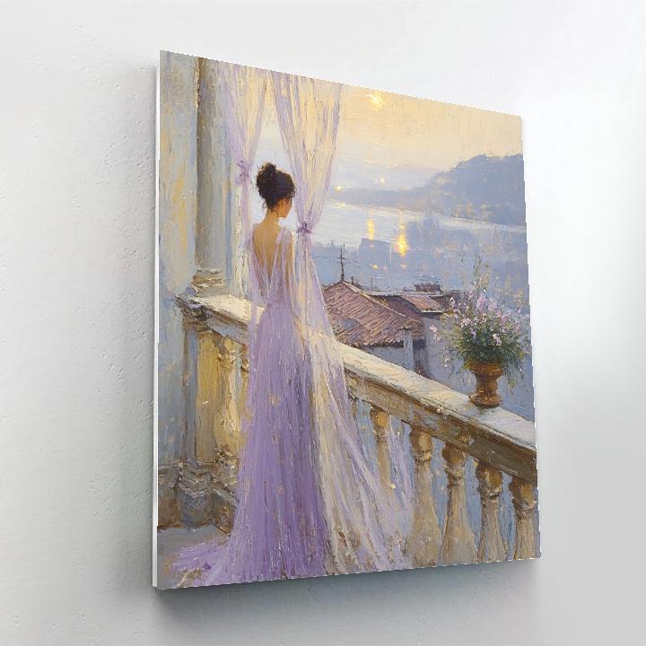 Morisot Inspired Balcony At First Light painting number kit