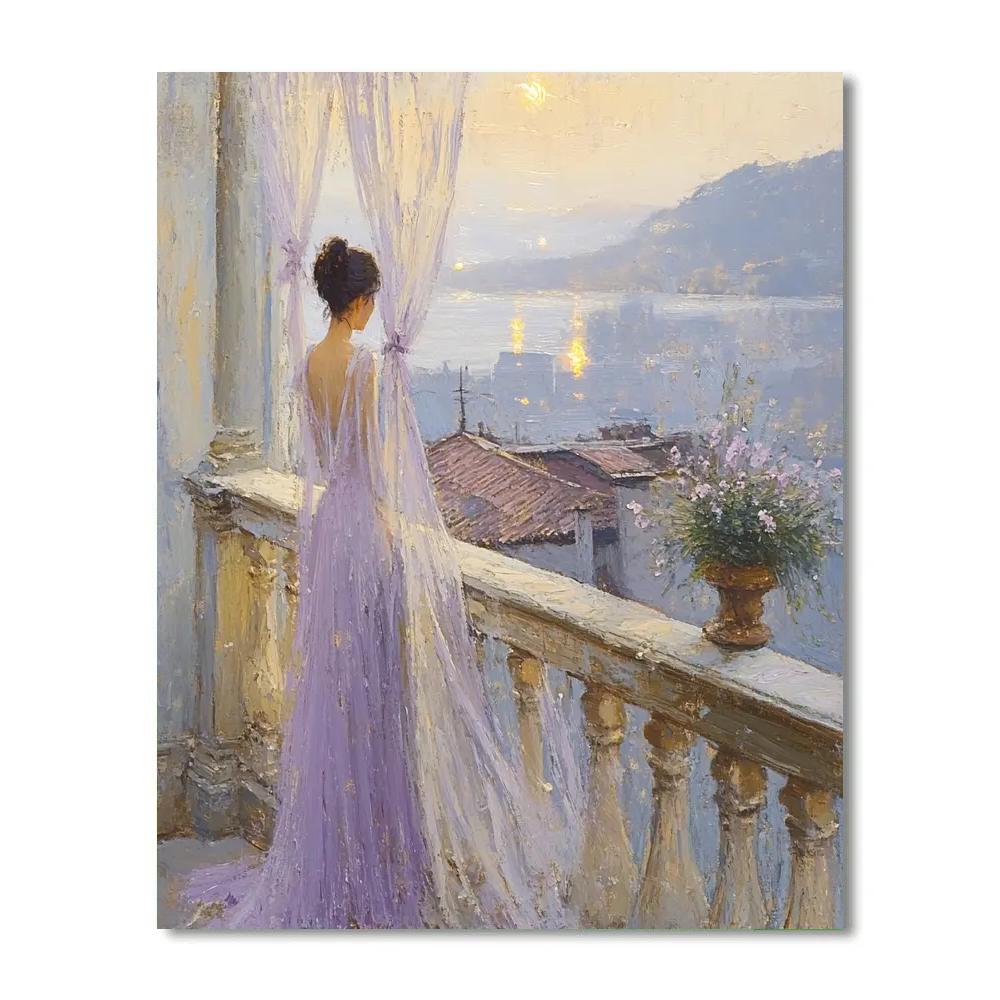 Morisot Inspired Balcony At First Light painting number kit