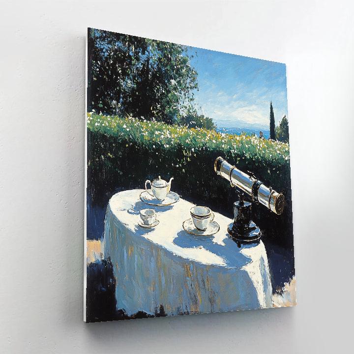 Manet Inspired Garden Tea And Telescope paint by color